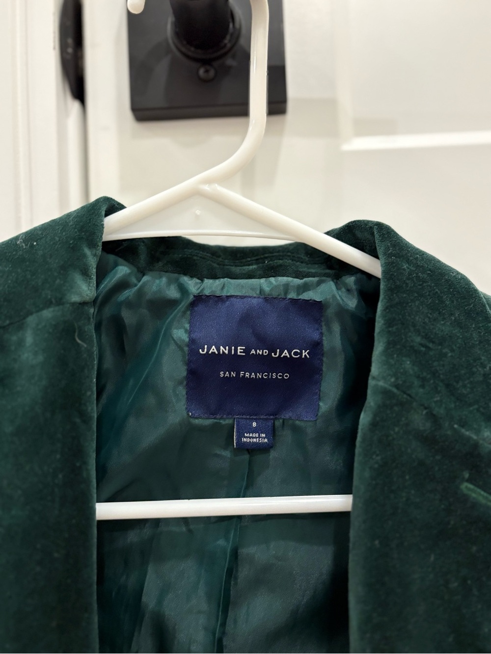 Janie and Jack The Velvet Party Blazer and Pants In Pine Green Size 8 - Picture 9 of 14